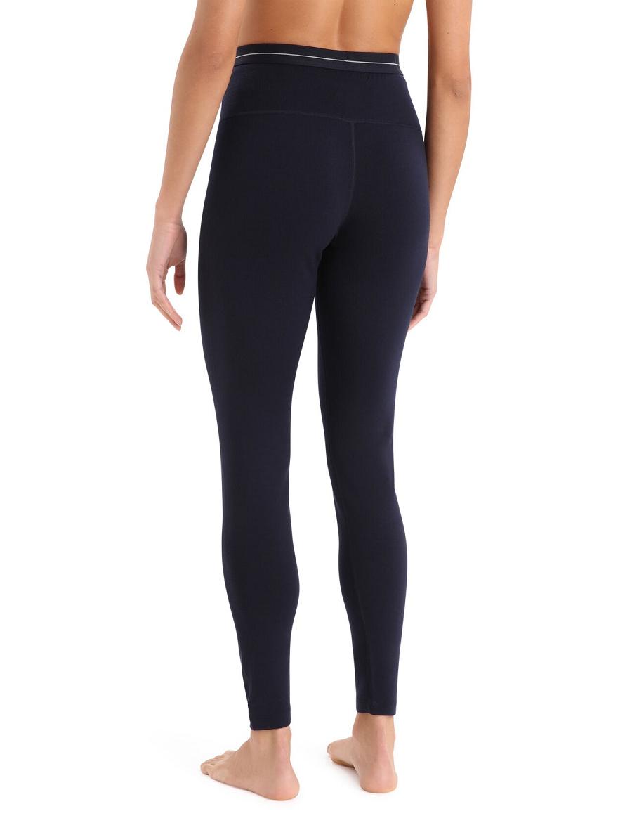 Midnight Navy Women's Icebreaker Merino 260 Tech High Rise Leggings | USA 1532KORI